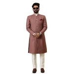 Classic Rosewood Achkan for Men | Elegant Ethnic Wear | Jaipurio